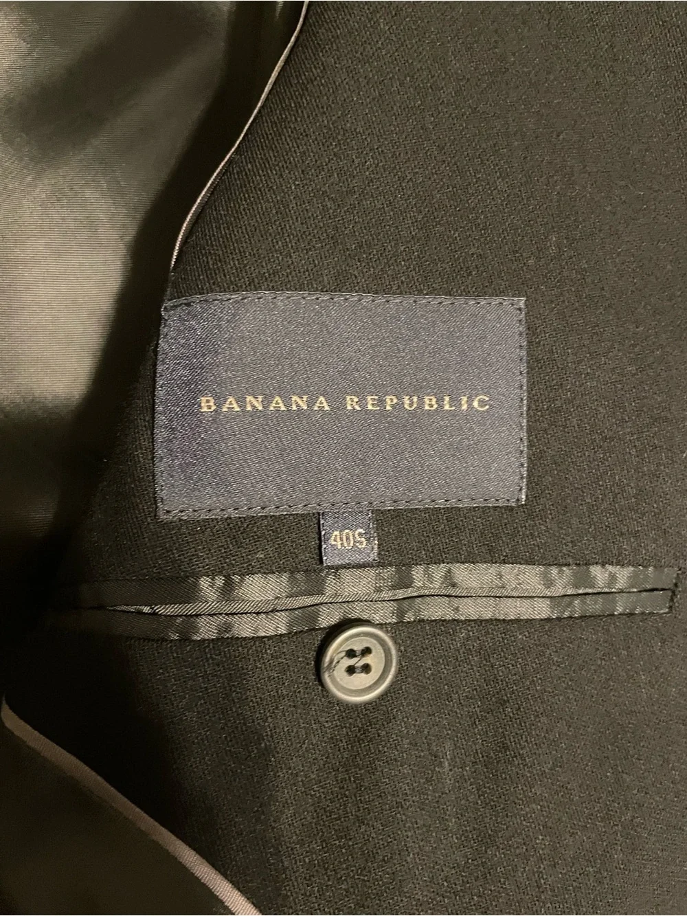 Banana Republic Black Wool Men’s Suit with Jacket and Pants